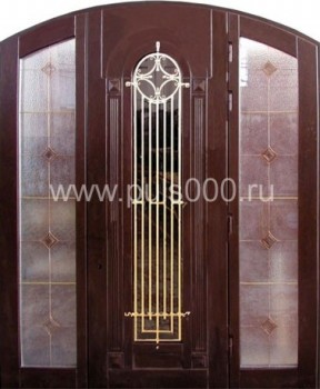 Арочная входная дверь c массивом с ковкой АР-35, цена 150 000  руб.
